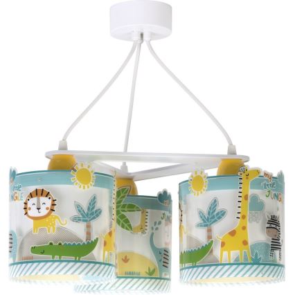 Dalber D-76114 - Lysekrone for børn MY LITTLE JUNGLE 3xE27/15W/230V