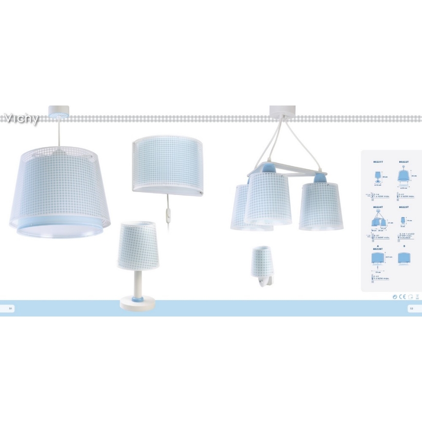 Dalber D-80221T - Lampe for børn VICHY 1xE14/40W/230V
