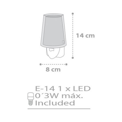 Dalber D-81215E - LED natlampe STARS 1xE14/0,3W/230V