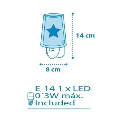 Dalber D-92193 - LED natlampe LIGHT FEELING 1xE14/0,3W/230V