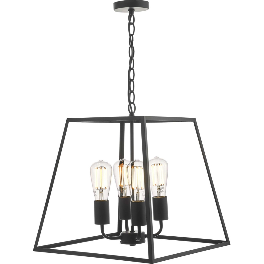 Där Lighting ACA8622 - Lysekrone med kædeophæng ACADEMY 4xE27/60W/230V sort