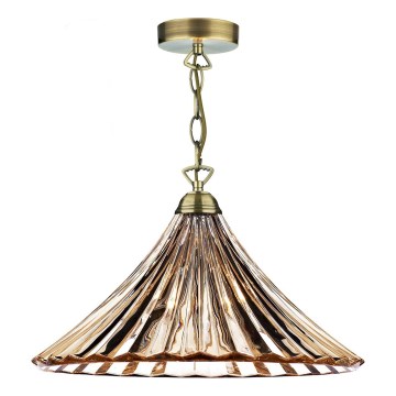 Där Lighting ARD866 - Kædeophængt lysekrone ARDECHE 1xE27/60W/230V messing/røget brun