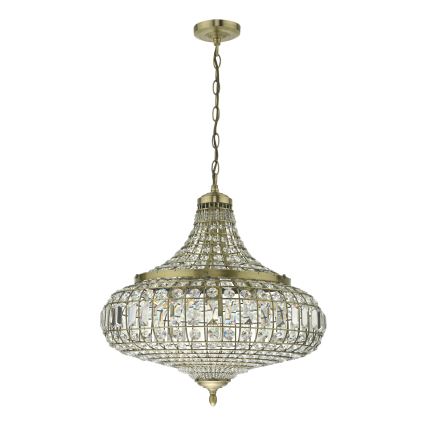 Där Lighting ASM0675 - Kædeophængt lysekrone ASMARA 6xE14/40W/230V messing