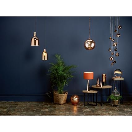 Där Lighting AUR1564 - Lysekrone på wire AURELIA 15xG4/10W/230V sort/kobber