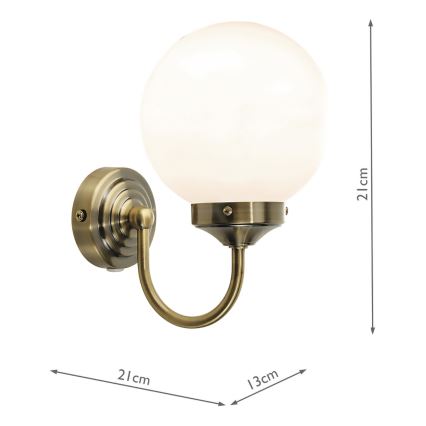 Där Lighting BAR0775 - Badeværelsesvæglampe BARCLAY 1xE14/40W/230V IP44 messing