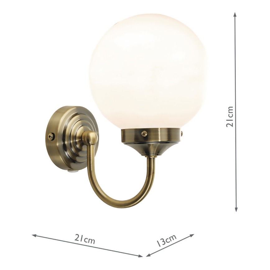 Där Lighting BAR0775 - Badeværelsesvæglampe BARCLAY 1xE14/40W/230V IP44 messing