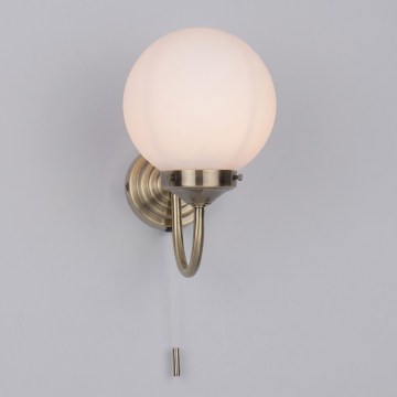 Där Lighting BAR0775 - Badeværelsesvæglampe BARCLAY 1xE14/40W/230V IP44 messing