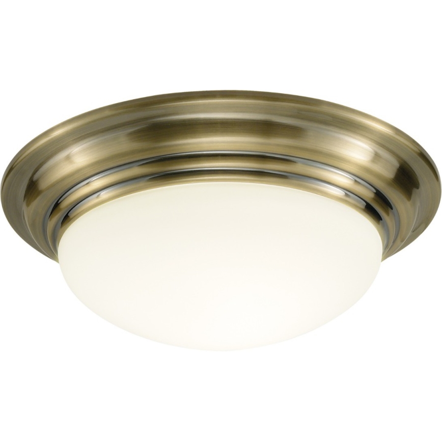 Där Lighting BAR5075 - Badeværelsesloftlampe BARCLAY 1xE27/60W/230V Ø 38 cm messing