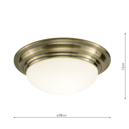 Där Lighting BAR5075 - Badeværelsesloftlampe BARCLAY 1xE27/60W/230V Ø 38 cm messing