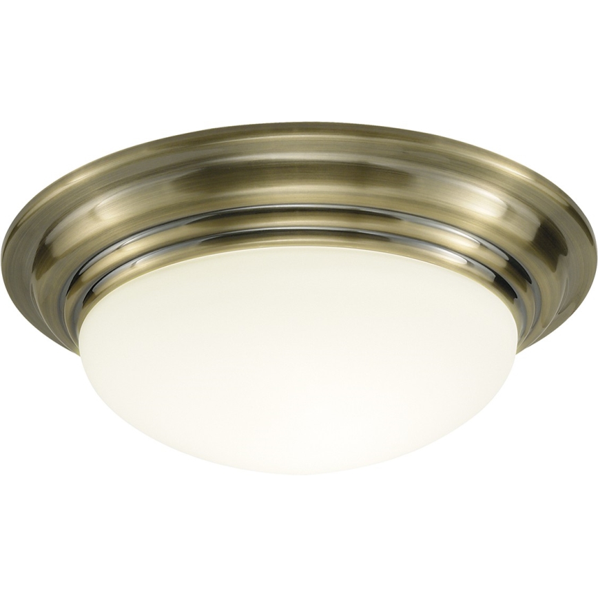 Där Lighting BAR5275 - Loftlampe til badeværelse BARCLAY 1xE27/60W/230V Ø 31 cm messing