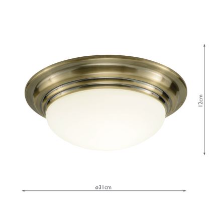 Där Lighting BAR5275 - Loftlampe til badeværelse BARCLAY 1xE27/60W/230V Ø 31 cm messing