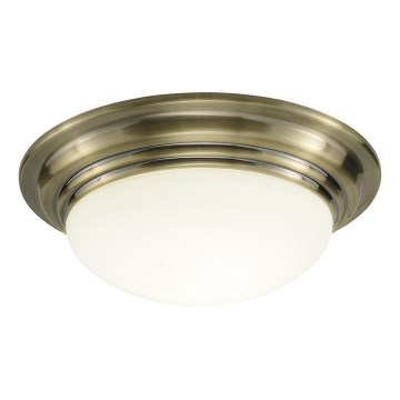 Där Lighting BAR5275 - Loftlampe til badeværelse BARCLAY 1xE27/60W/230V Ø 31 cm messing