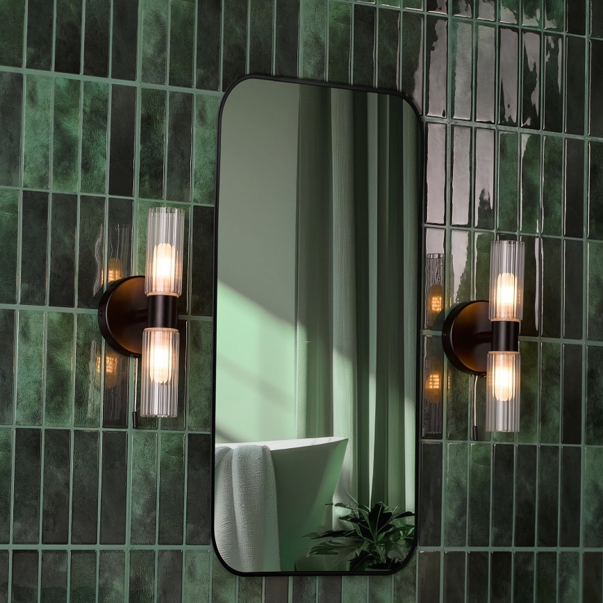 Där Lighting BOL0922 - BOLTON badevæglampe 2xG9/5W/230V IP44 sort