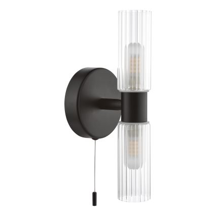 Där Lighting BOL0922 - BOLTON badevæglampe 2xG9/5W/230V IP44 sort