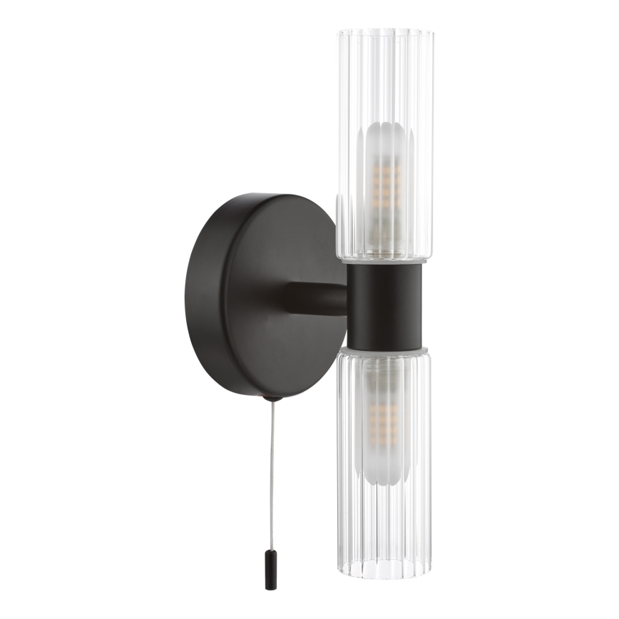 Där Lighting BOL0922 - BOLTON badevæglampe 2xG9/5W/230V IP44 sort