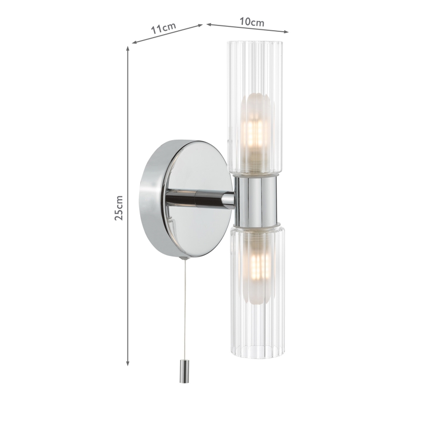 Där Lighting BOL0950 - Badeværelses væglampe BOLTON 2xG9/5W/230V IP44 poleret krom