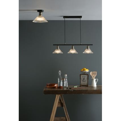 Där Lighting BOY0175 - Loftlampe BOYD 1xE27/60W/230V Ø 25 cm messing/klar