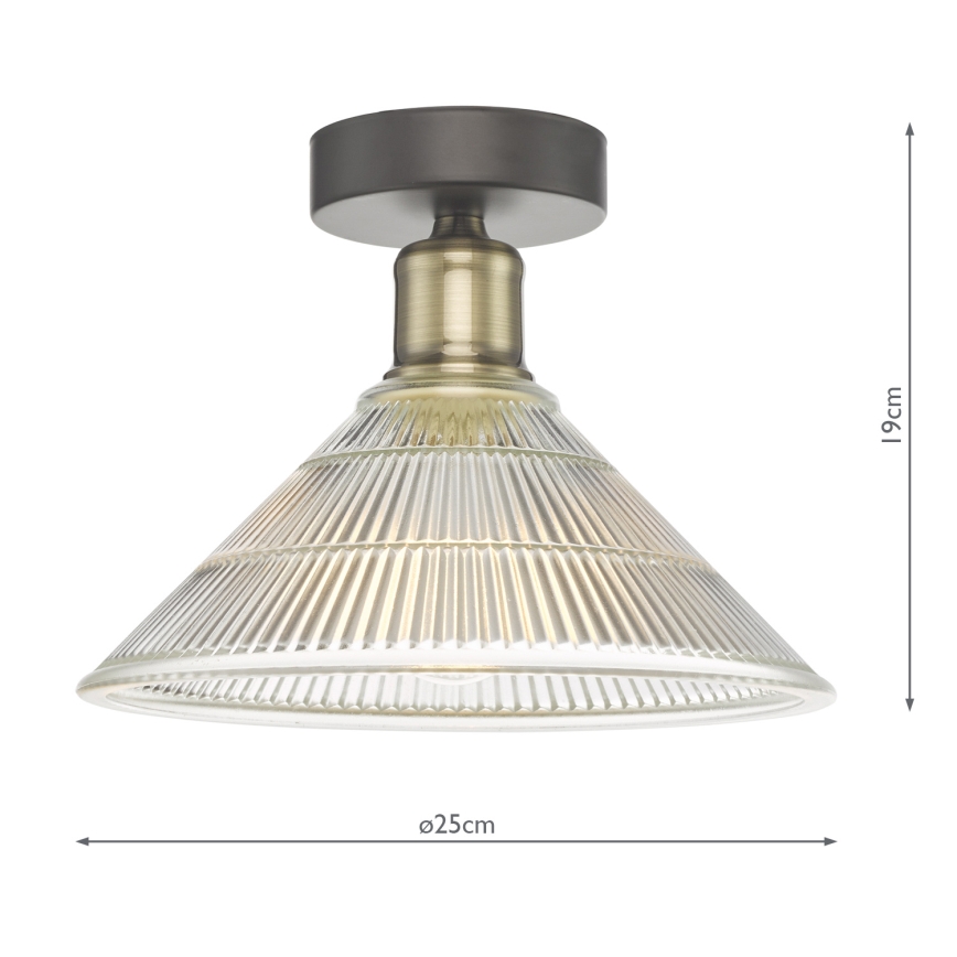 Där Lighting BOY0175 - Loftlampe BOYD 1xE27/60W/230V Ø 25 cm messing/klar