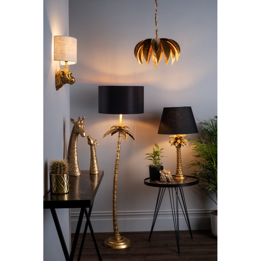 Där Lighting CAR0135 - Kædeophængt lysekrone CARA 1xE27/60W/230V guldfarvet