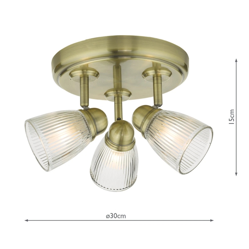 Där Lighting CED7675 - Badeværelses-spotlampe CEDRIC 3xG9/25W/230V IP44 messing