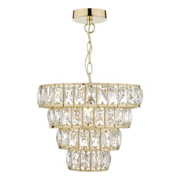 Där Lighting CER0135 - CERYS kædeophængt lysekrone 1xE27/60W/230V, guld