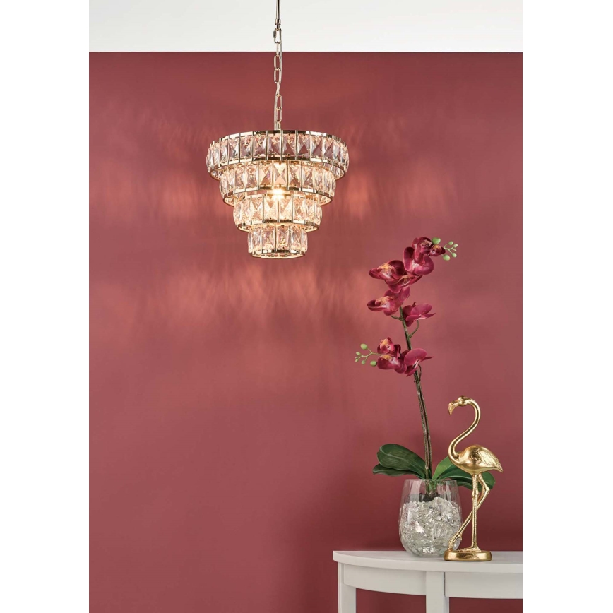 Där Lighting CER0135 - CERYS kædeophængt lysekrone 1xE27/60W/230V, guld