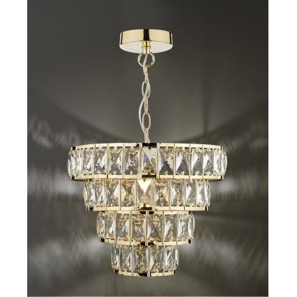 Där Lighting CER0135 - CERYS kædeophængt lysekrone 1xE27/60W/230V, guld