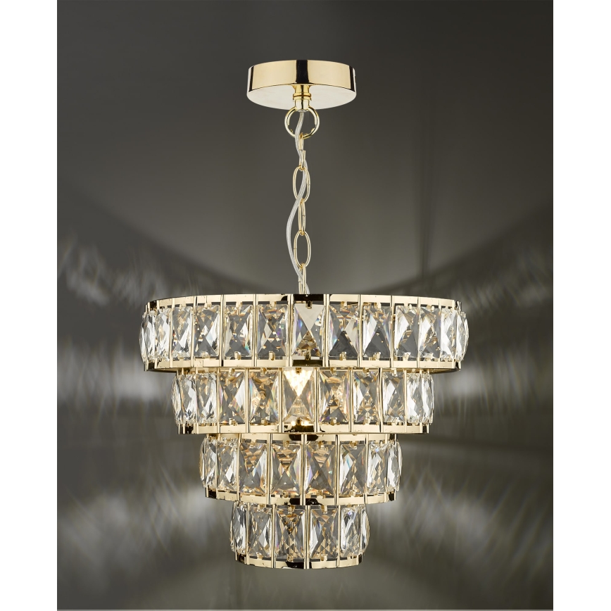 Där Lighting CER0135 - CERYS kædeophængt lysekrone 1xE27/60W/230V, guld