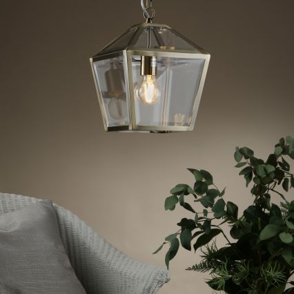 Där Lighting CHU0175 - Kædeophængt lysekrone CHURCHILL 1xE27/60W/230V messing