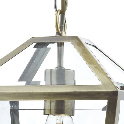 Där Lighting CHU0175 - Kædeophængt lysekrone CHURCHILL 1xE27/60W/230V messing