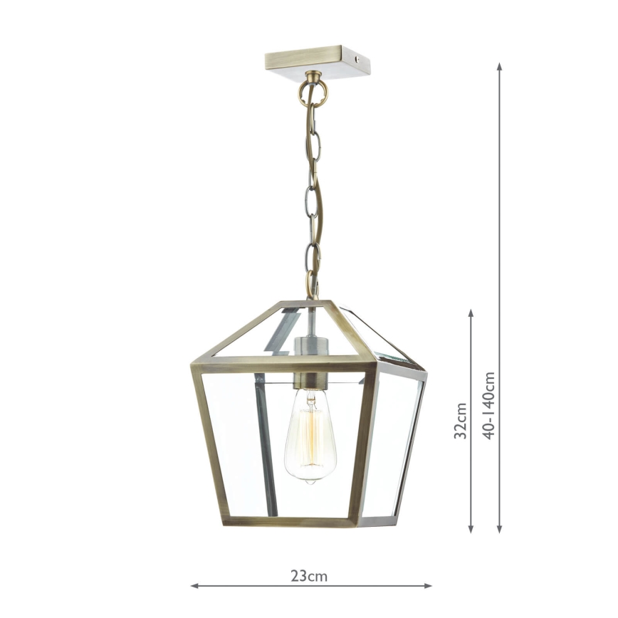 Där Lighting CHU0175 - Kædeophængt lysekrone CHURCHILL 1xE27/60W/230V messing