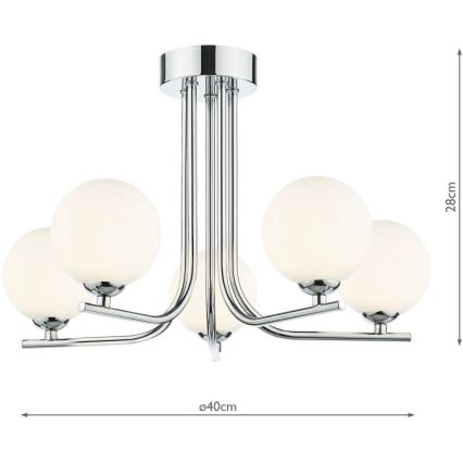 Där Lighting CRA5450-02 - Loftlampe på stang CRADLE 5xG9/25W/230V poleret krom