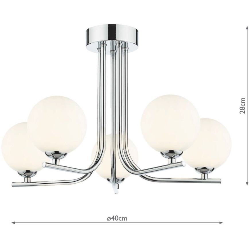 Där Lighting CRA5450-02 - Loftlampe på stang CRADLE 5xG9/25W/230V poleret krom