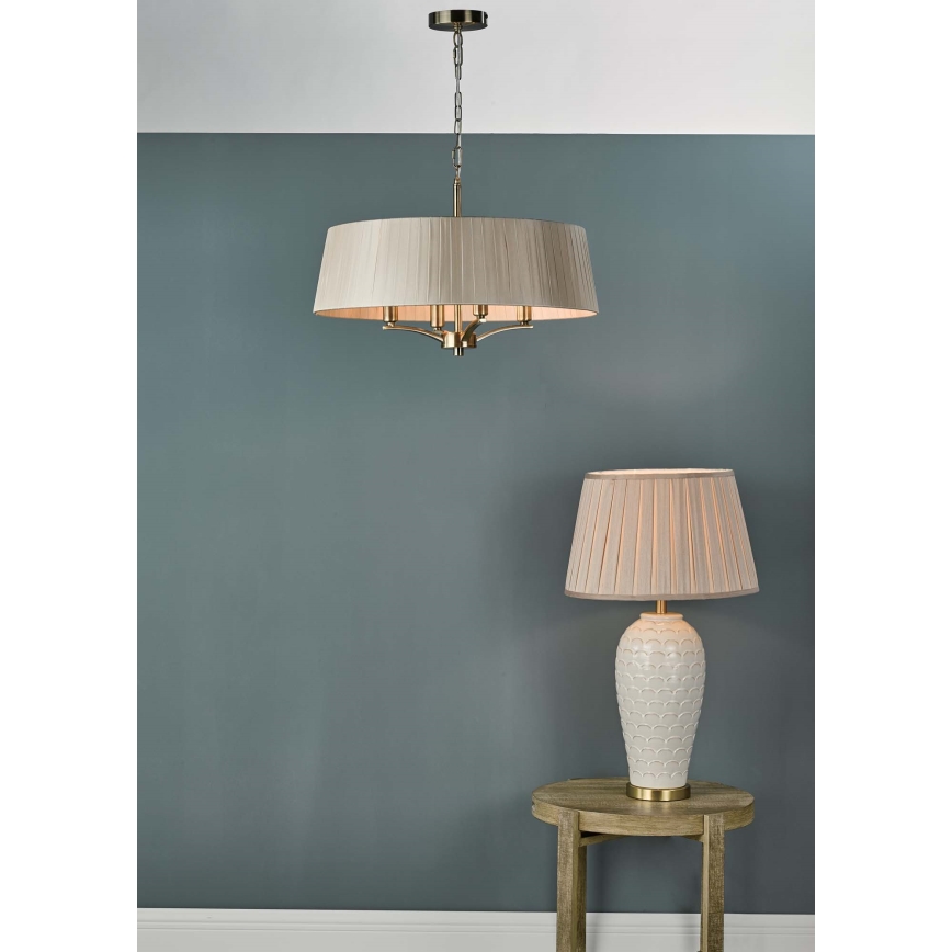 Där Lighting CRI0429 - Kædeophængt lysekrone CRISTIN 4xE14/40W/230V messing/taupe