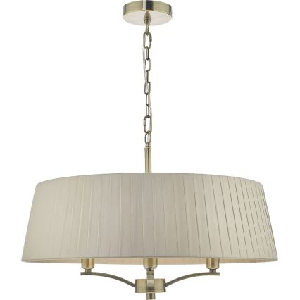 Där Lighting CRI0429 - Kædeophængt lysekrone CRISTIN 4xE14/40W/230V messing/taupe
