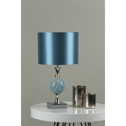 Där Lighting ELS4223 - Bordlampe ELSA 1xE27/40W/230V blå/blank krom