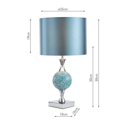 Där Lighting ELS4223 - Bordlampe ELSA 1xE27/40W/230V blå/blank krom