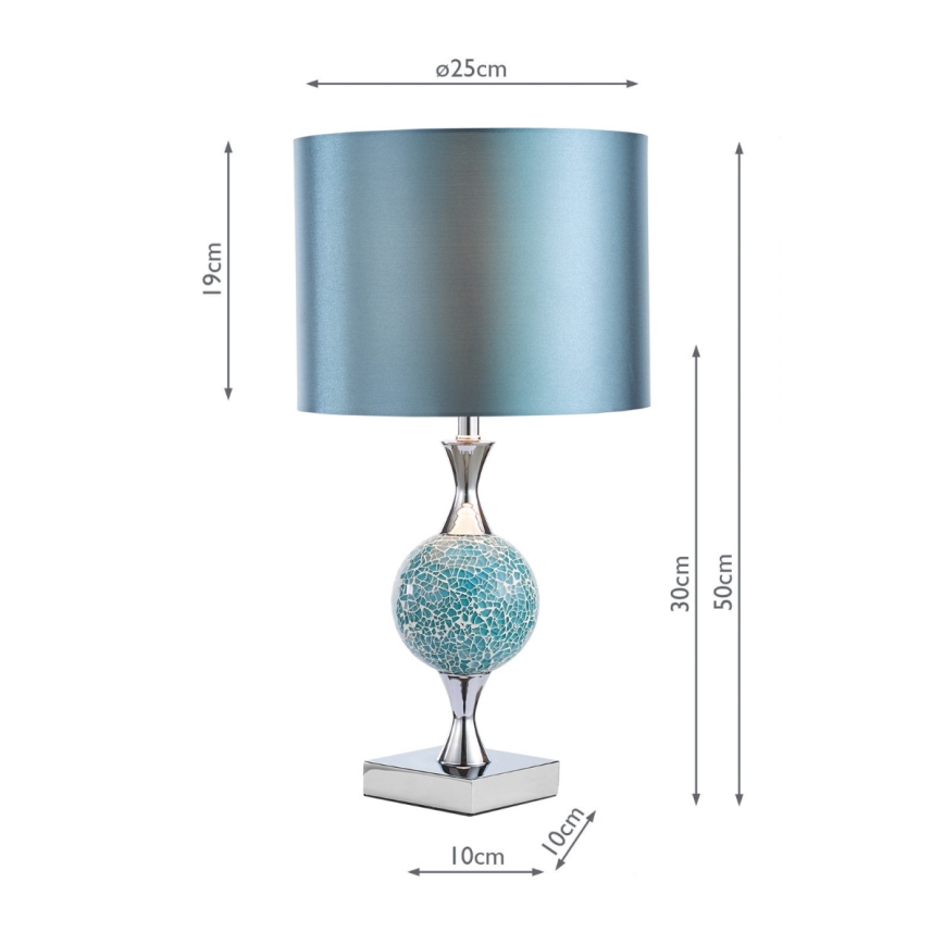 Där Lighting ELS4223 - Bordlampe ELSA 1xE27/40W/230V blå/blank krom