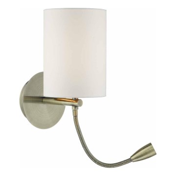Där Lighting FET0775 - LED væglampe FETA 1xE27/60W/230V + LED/1W messing