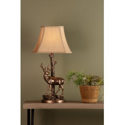 Där Lighting GUL5545-X - Bordlampe GULLIVER 1xE27/60W/230V beige/bronze