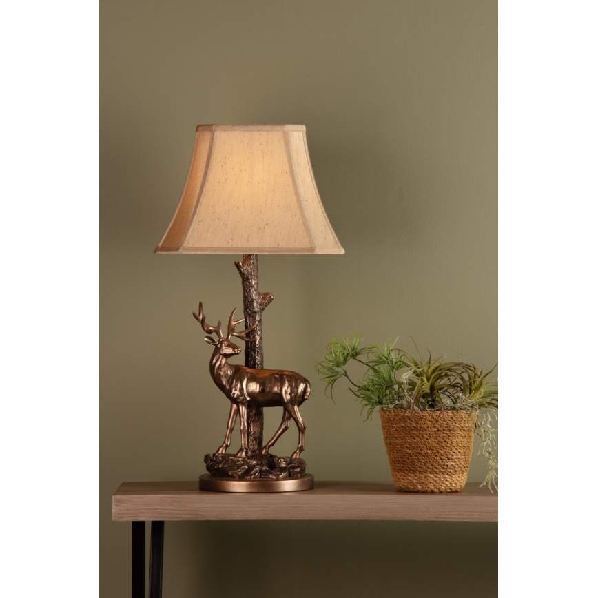 Där Lighting GUL5545-X - Bordlampe GULLIVER 1xE27/60W/230V beige/bronze