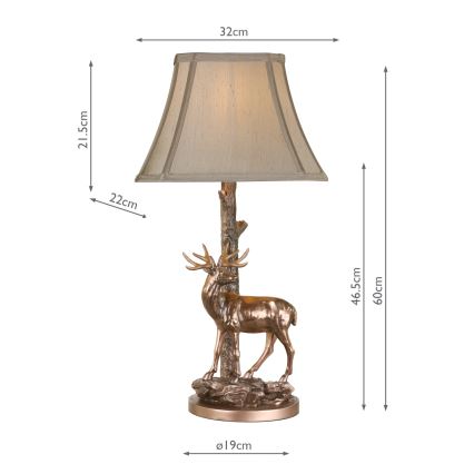 Där Lighting GUL5545-X - Bordlampe GULLIVER 1xE27/60W/230V beige/bronze