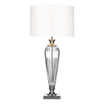 Där Lighting HIN4208 - Bordlampe HINTON 1xE27/60W/230V hvid/poleret krom