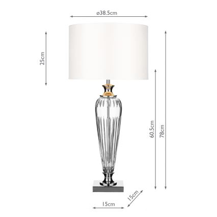 Där Lighting HIN4208 - Bordlampe HINTON 1xE27/60W/230V hvid/poleret krom