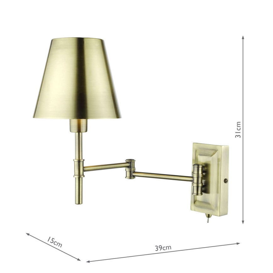 Där Lighting KEN0775 - Fleksibel væglampe KENSINGTON 1xE14/25W/230V messing
