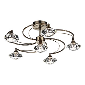 Där Lighting LUT0675 - Overflademonteret lysekrone LUTHER 6xG9/40W/230V messing
