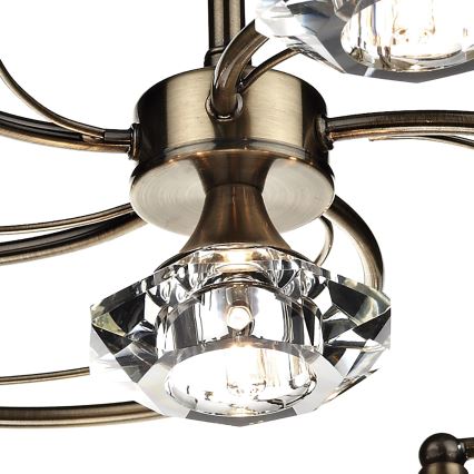 Där Lighting LUT0675 - Overflademonteret lysekrone LUTHER 6xG9/40W/230V messing