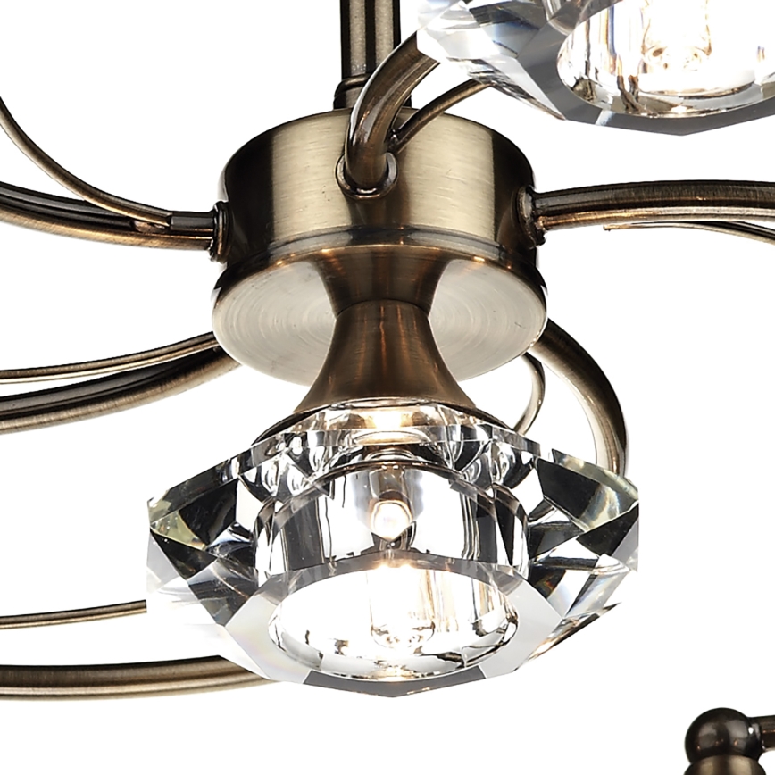 Där Lighting LUT0675 - Overflademonteret lysekrone LUTHER 6xG9/40W/230V messing