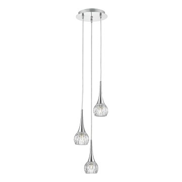 Där Lighting LYA0350 - Pendel med wireophæng LYALL 3xG9/40W/230V blank krom