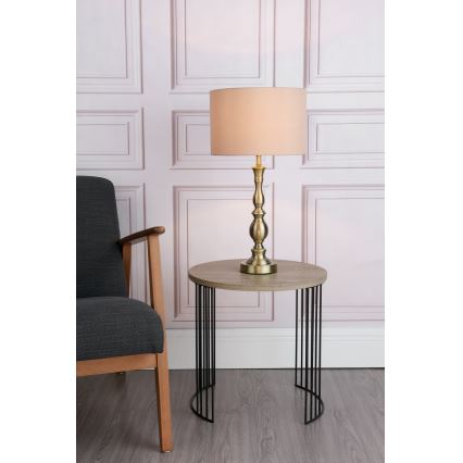 Där Lighting MAD4275 - Bordlampe MADRID 1xE27/60W/230V brun/messing